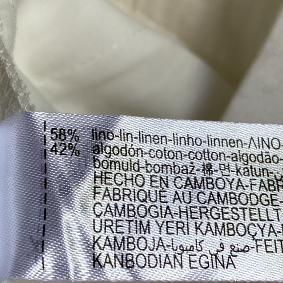 NWT. Zara White Linen Blend Full Length Pants. Size XL. - Picture 10 of 11